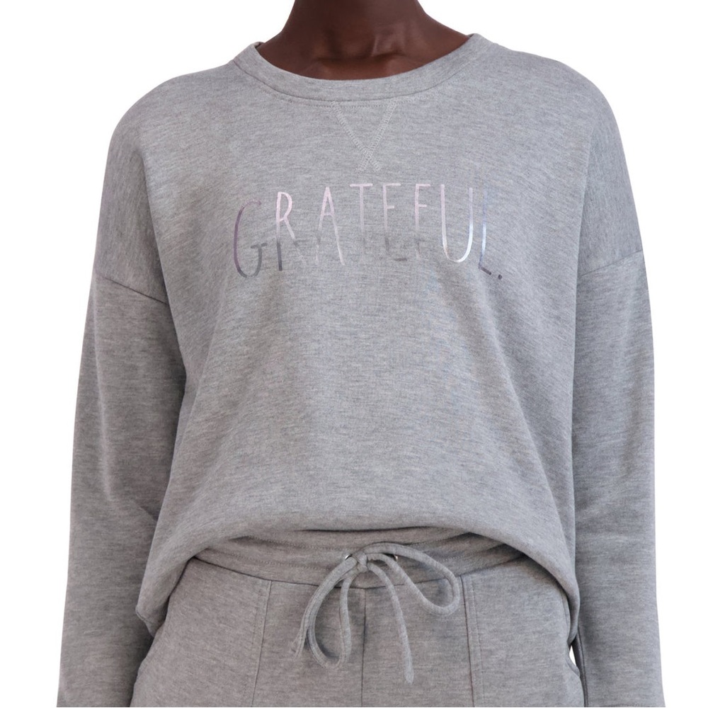 Women's "GRATEFUL" Pullover Sweatshirt and Drawstring Sweatpants Set Lounge Set